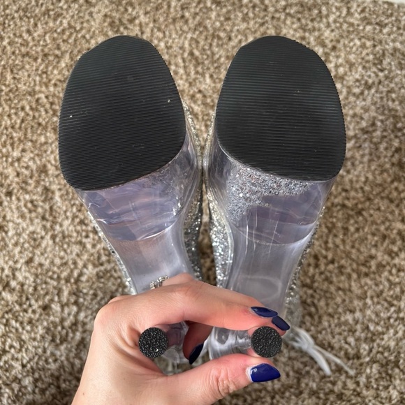 Pleaser | Women's Adore 1018G Silver Glitter Platform 7" Heels Size 8 - Picture 12 of 14